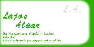 lajos alpar business card